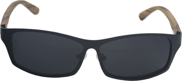 The Rider Obsidian Black Titanium & Zebrawood Sunglasses
