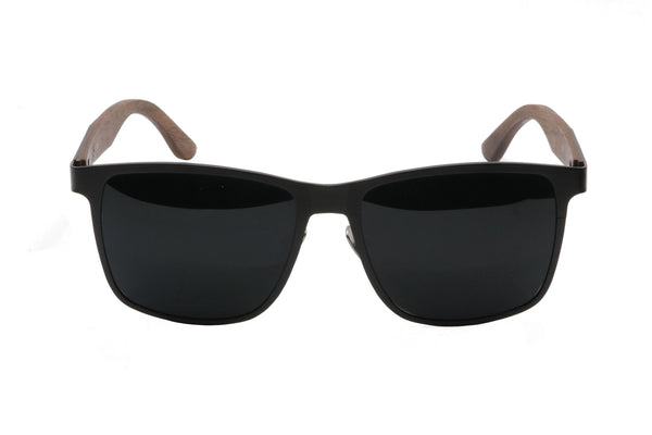 The Sentinel Black Titanium & Walnut Wood Sunglasses - ShadeTree