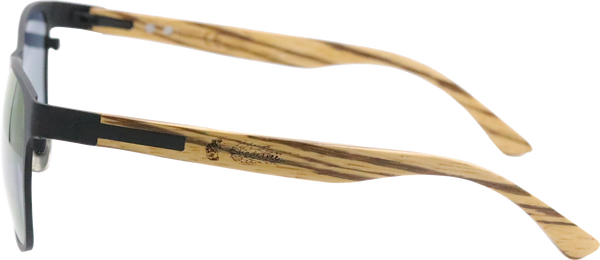 Half Dome Titanium & Zebra Wood Polarized Sunglasses - ShadeTree