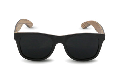 Shadetree sunglasses, Wood sunglasses, Bamboo sunglasses, polarized sunglasses, Classic incognito sunglasses, black lenses, wood sunglasses