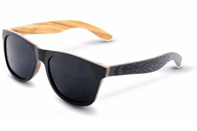 Black Walnut & Zebra Wood Sunglasses with Polarized Lenses