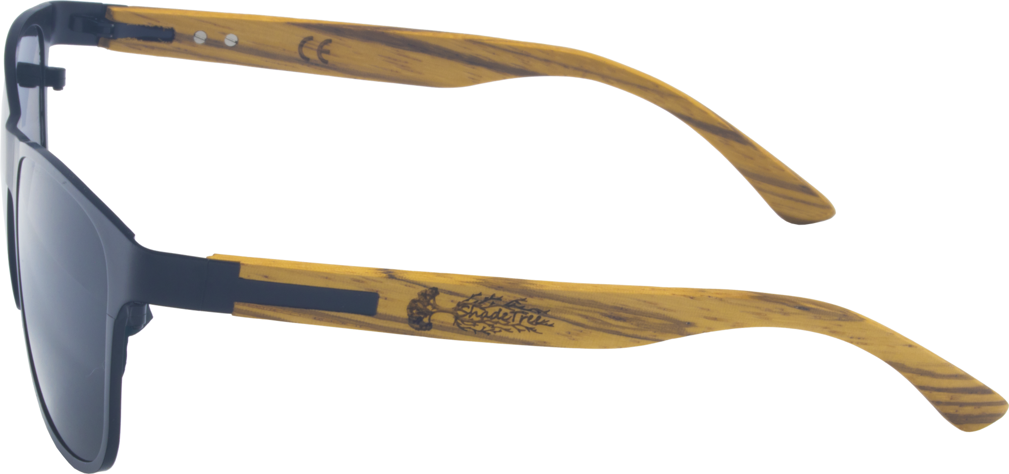 Half Dome Dark Black Titanium & Zebrawood Sunglasses - ShadeTree Half Dome Dark Black Titanium & Zebrawood Sunglasses - ShadeTree