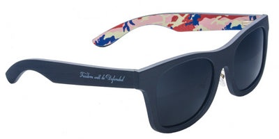 America Red, White & Blue Camo Wooden Sunglasses with Polarized Lenses