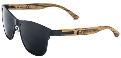 Black Titanium & Natural Zebra Wood Sunglasses with Polarized Lenses
