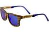 Zebra Wood Sunglasses with Polarized Blue Lenses