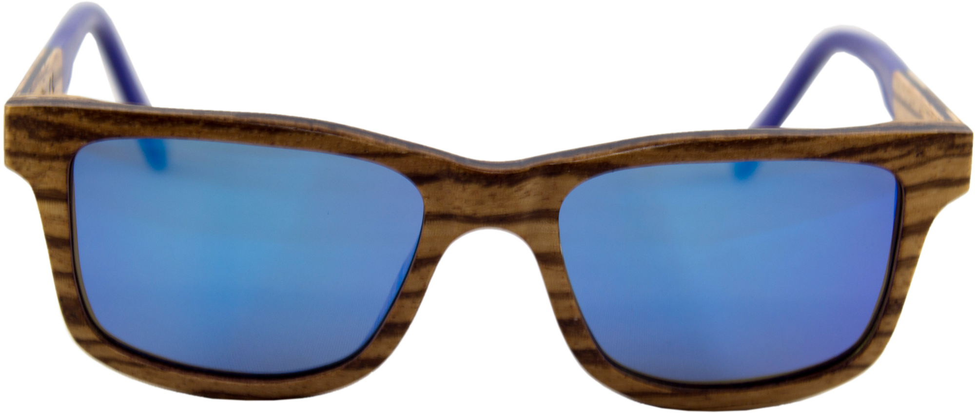 Fusion Blue Polarized Zebra Wood Sunglasses - ShadeTree Sunglasses Fusion Blue Polarized Zebra Wood Sunglasses - ShadeTree Sunglasses