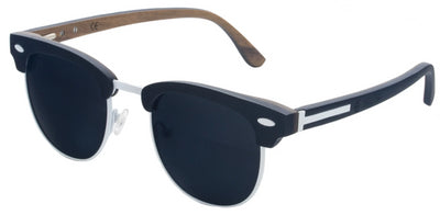White Titanium & Black Walnut Wood Sunglasses with Polarized Lenses