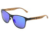 Titanium & Zebra Wood Sunglasses with Polarized Blue Lenses