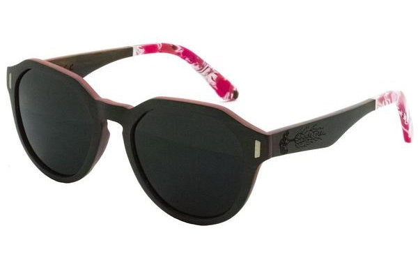 Black Ebony Wood & Red Dyed Bamboo Sunglasses